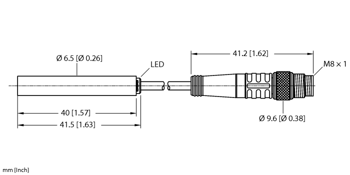 Turck Inductive Sensor - With Increased Switching Distance # BI2-EH6.5-AP6X-0.2-PSG3M