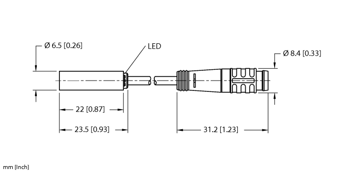 Turck Inductive Sensor - With Increased Switching Distance # BI2-EH6.5K-AP6X-0.2-PSG3