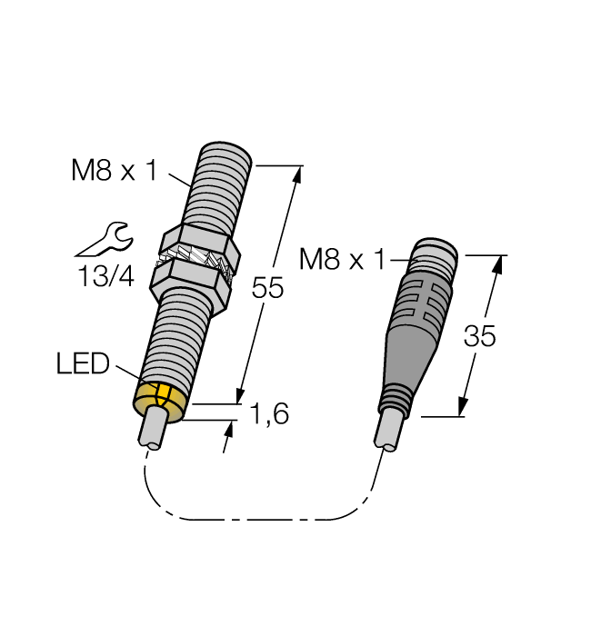 Turck Inductive Sensor # BI2-G08-AP6X-0.2-PSG3M