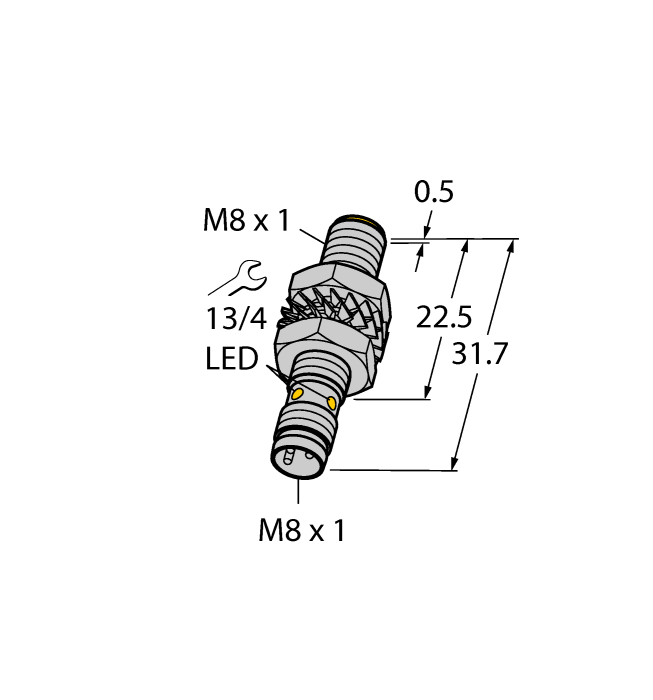 Turck Inductive Sensor - With Increased Switching Distance # BI2-M08K-AP6X-V1131