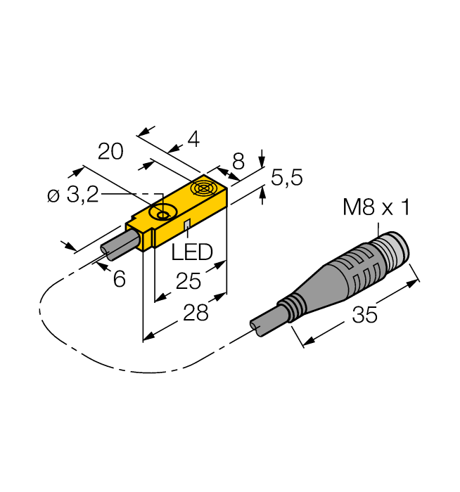 Turck Inductive Sensor # BI2-Q5.5-AP6X-0.2-PSG3F