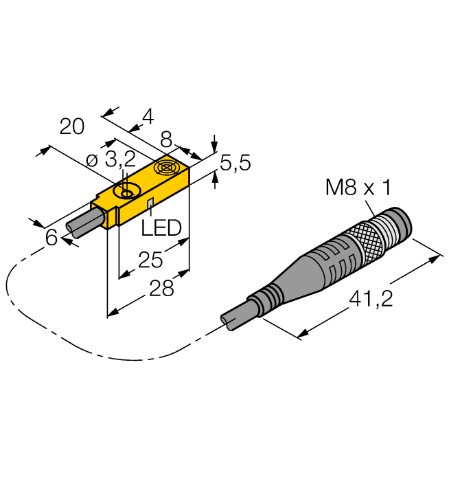 Turck Inductive Sensor # BI2-Q5.5-RN6X-0.2-PSG3M