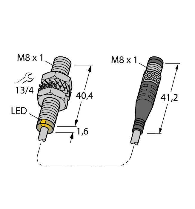 Turck Inductive Sensor - With Extended Switching Distance # BI2U-EG08-AP6X-0.3-PSG3M