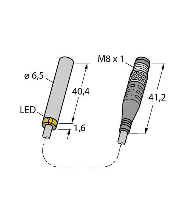 Turck Inductive Sensor - With Extended Switching Distance # BI2U-EH6.5-AP6X-0.2-PSG3M