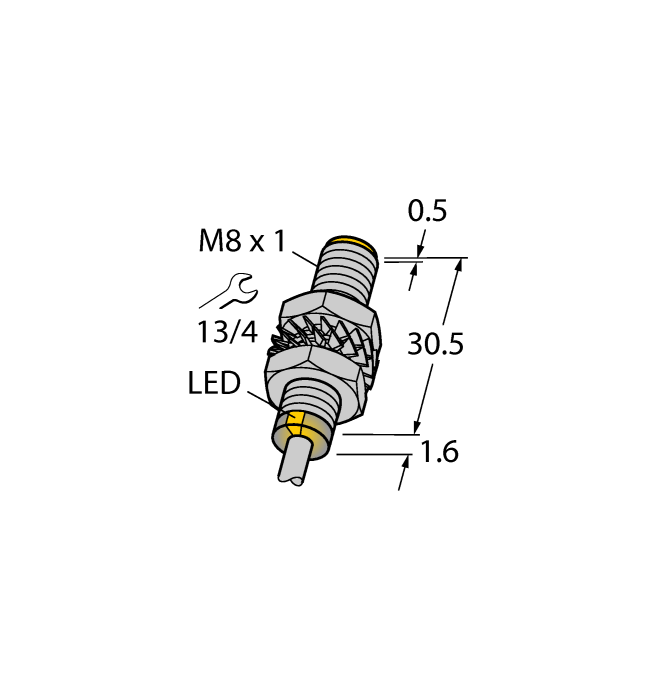 Turck Inductive Sensor - With Increased Switching Distance # BI3-M08-AN6X