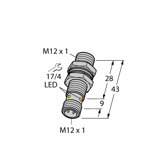 Turck Inductive Sensor - With Increased Switching Distance # BI4-M12K-AP6X-H1141