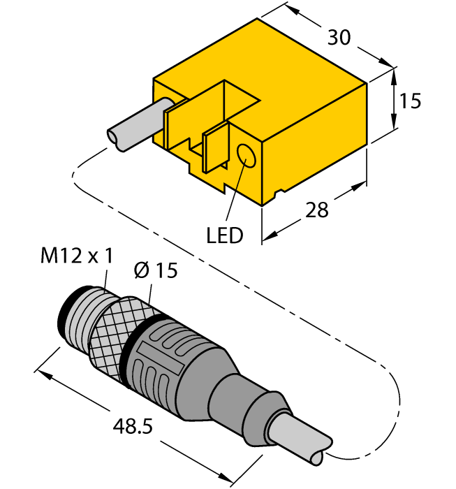 Turck Magnetic Field Sensor - For Pneumatic Cylinders # BIM-AKT-AD4X-0.2-RSV4.2T W/KLA1