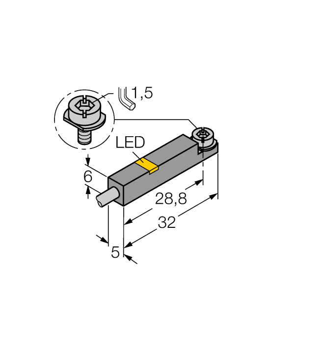 Turck Magnetic Field Sensor - For Pneumatic Cylinders # BIM-INT-Y1X