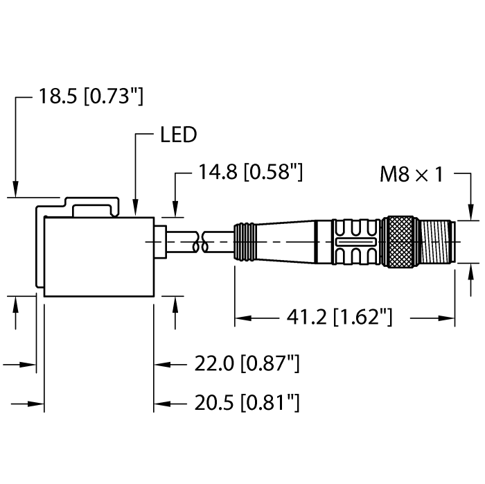 Turck Magnetic Field Sensor - For Pneumatic Cylinders # BIM-PSM-AP6X-0.2-PSG3M W/O BKT