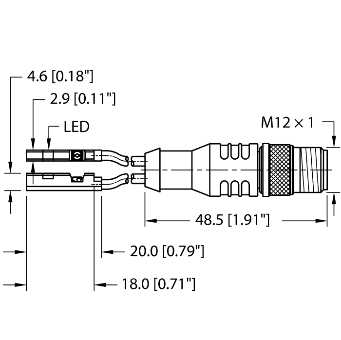 Turck Magnetic Field Sensor - For Pneumatic Cylinders # BIM-UNR-2AN6X-0.2-RSC4.4T