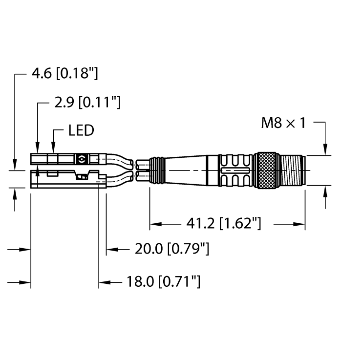 Turck Magnetic Field Sensor - For Pneumatic Cylinders # BIM-UNR-2AP6X-0.2-PSG4M