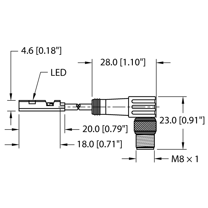 Turck Magnetic Field Sensor - For Pneumatic Cylinders # BIM-UNR-AP6X-0.3-PSW3M W/M