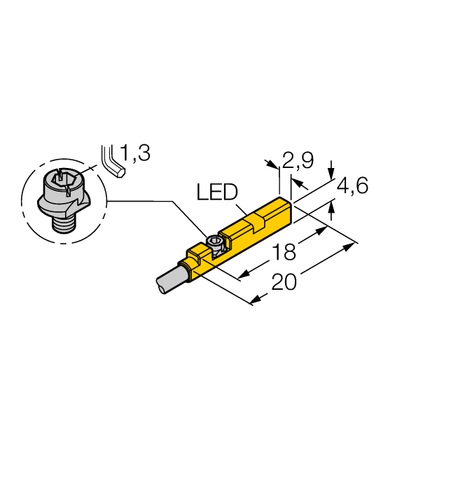 Turck Magnetic Field Sensor - For Pneumatic Cylinders # BIM-UNR-AP6X W/M