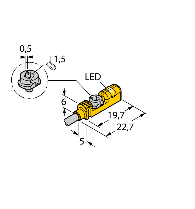 Turck Magnetic Field Sensor - Compact design for small hydraulic cylinders # BIM-UNTK-AP7X