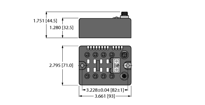Turck BL compact fieldbus station for DeviceNet - 8 Digital PNP Inputs # BLCDN-8M8S-8DI-P