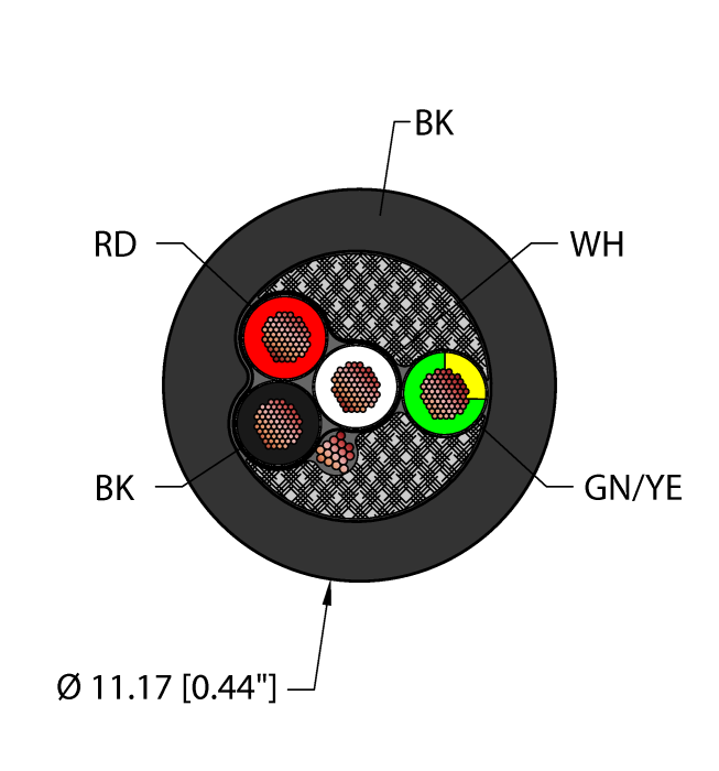 Turck Power Tray/Exposed Run/Direct Burial Cable - Reelfast Bulk Cable # BLK,PVC,1STRDX16+1X16,S-F,TCERDB,