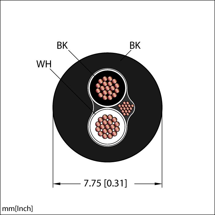 Turck Instrumentation Tray/Exposed Run/Direct Burial Cable - Reelfast Bulk Cable # BLK,PVC,2X16,S-DF,ITCERDB,CICTC,MS40