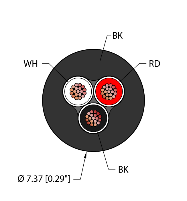 Turck General Purpose Cable - Reelfast Bulk Cable # BLK,PVC,3X18,ICCDB