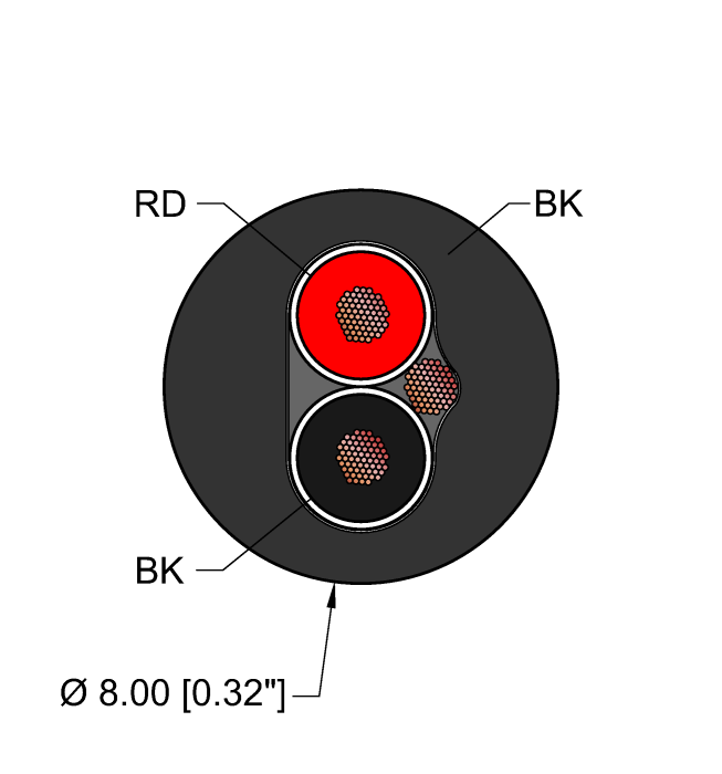Turck Power Tray/Exposed Run/Direct Burial Cable - Reelfast Bulk Cable # BLK,TPE,2X16,S-DF,TCERDB,ITC