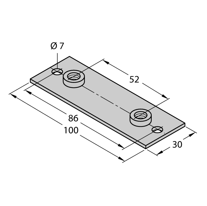 Turck Mounting Accessories - Weld-On Plate for Mounting Clamps # BSS-SPV5