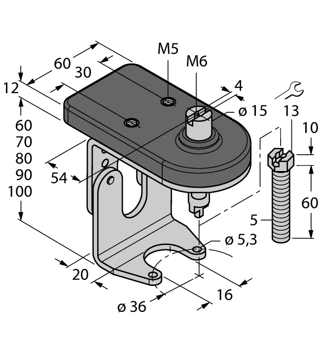 Turck Mounting Accessories - Mounting kit for manual valves # BTS-DSU35-ZF03-M5