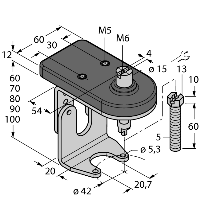 Turck Mounting Accessories - Mounting kit for manual valves # BTS-DSU35-ZF04-M5