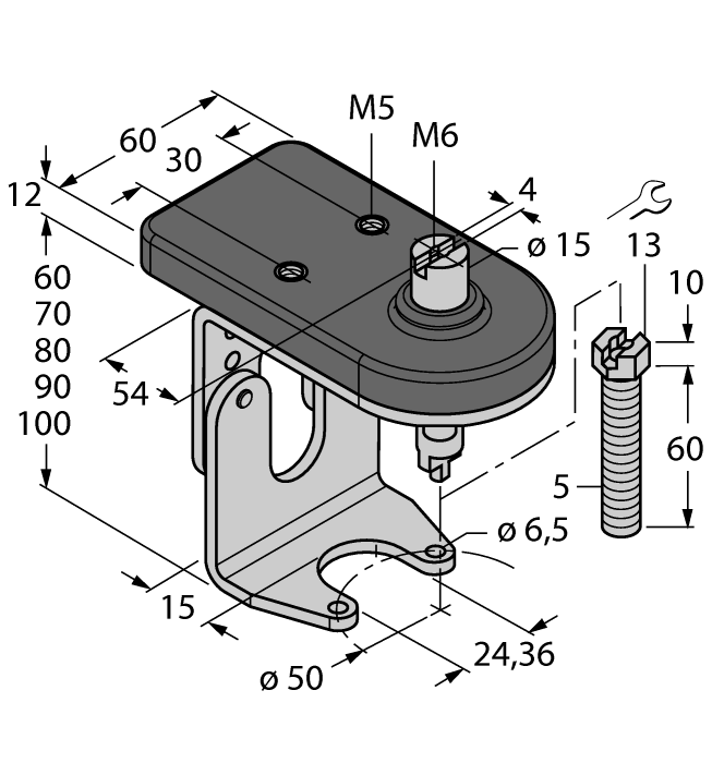 Turck Mounting Accessories - Mounting kit for manual valves # BTS-DSU35-ZF05-M5