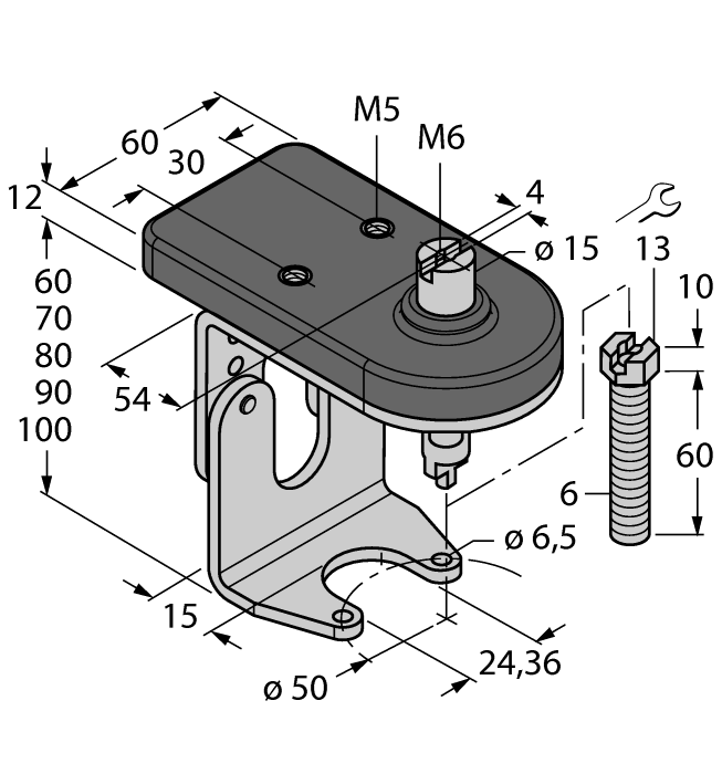 Turck Mounting Accessories - Mounting kit for manual valves # BTS-DSU35-ZF05-M6