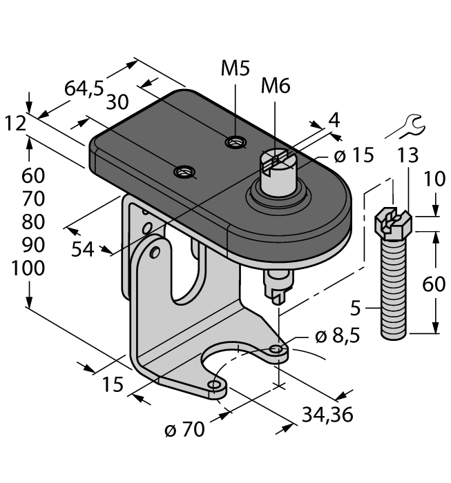 Turck Mounting Accessories - Mounting kit for manual valves # BTS-DSU35-ZF07-M5
