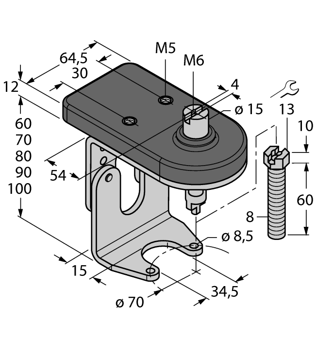 Turck Mounting Accessories - Mounting kit for manual valves # BTS-DSU35-ZF07-M8