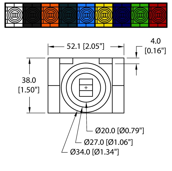 Turck Actuator and Sensor Accessory - Set of decals # DECAL,9-CLRS,RECEPT+BOXES,EURO(QTY1)