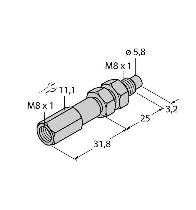 Turck Accessories for Inductive Sensors - Collision Protection for Threaded Barrel Devices # DP-08-25-08