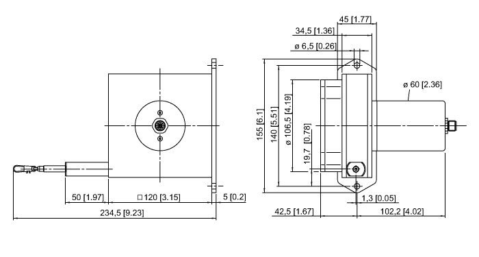 Turck Draw-Wire - Analog # DW6000-155-8C-H1441