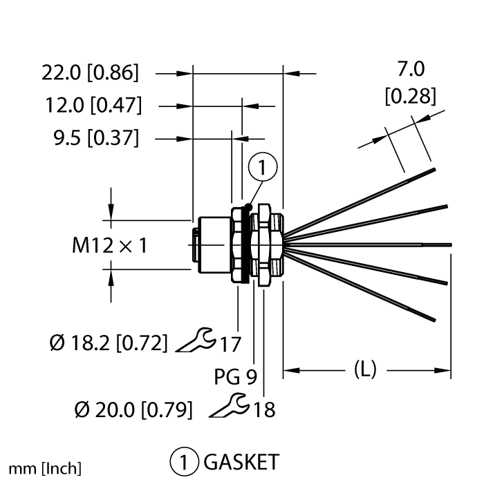 Turck Actuator and Sensor Receptacle - Front Mount # EFKBG-A5.500.0-2