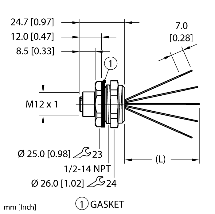 Turck Actuator and Sensor Receptacle - Front Mount # EFKBH-B5.5GD.2-5