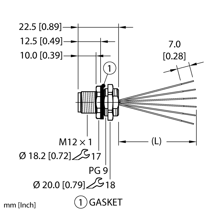 Turck Actuator and Sensor Receptacle - Front Mount # EFSBG-A8.601.4-0.5
