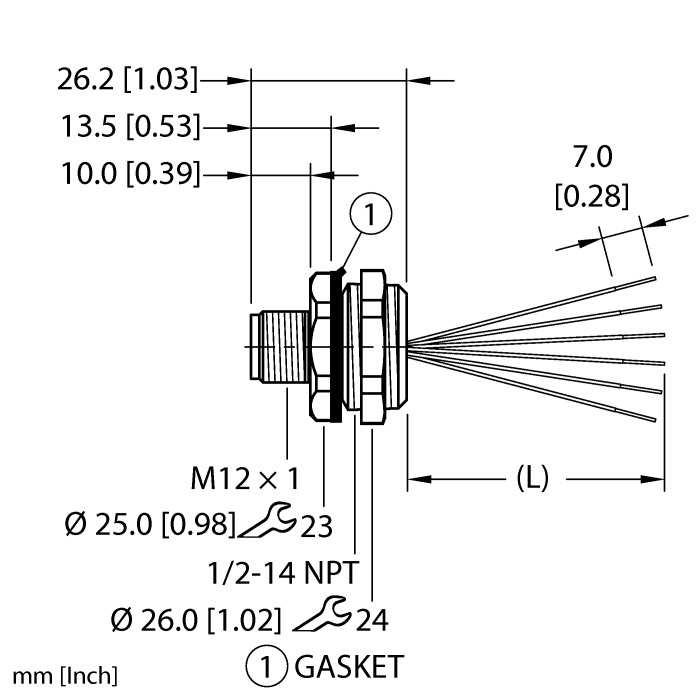 Turck Actuator and Sensor Receptacle - Front Mount # EFSBH-A8.601.4-3