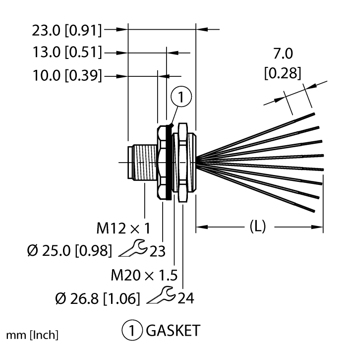 Turck Actuator and Sensor Receptacle - Front Mount # EFSBT-A8.800.4-1