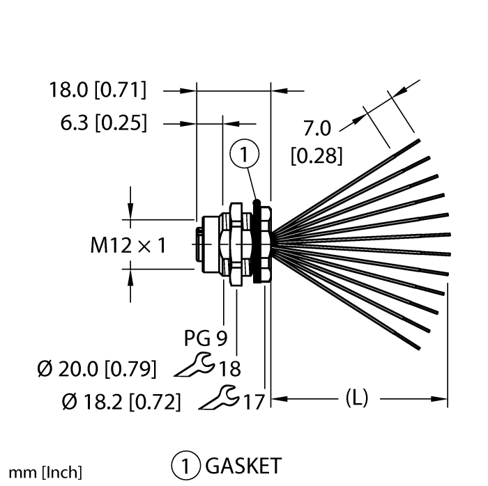 Turck Actuator and Sensor Receptacle - Rear Mount # ERKBG-12.1200.4-2