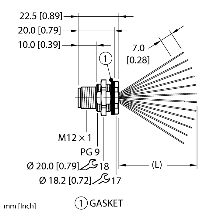 Turck Actuator and Sensor Receptacle - Rear Mount # ERSBG-12.1200.4-2