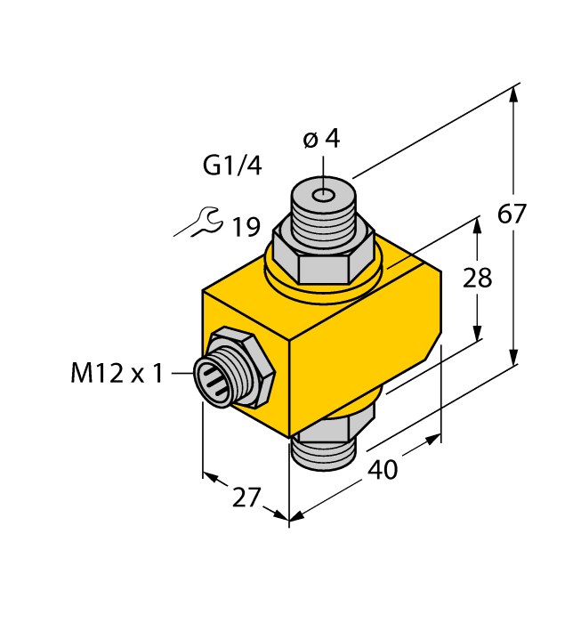 Turck Flow Monitoring - Inline Sensor without Integrated Processor # FCI-D04A4P-NA-H1141