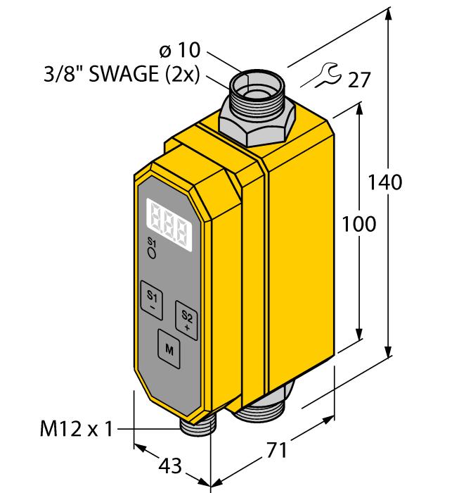 Turck Flow Monitoring - Inline Sensor with Integrated Processor # FCI-D10A4P-2ARX-H1160/D203