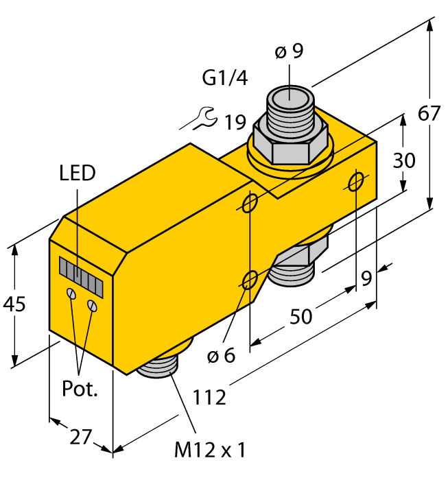 Turck Flow Monitoring - Inline Sensor with Integrated Processor # FCI-D10A4P-LIX-H1141