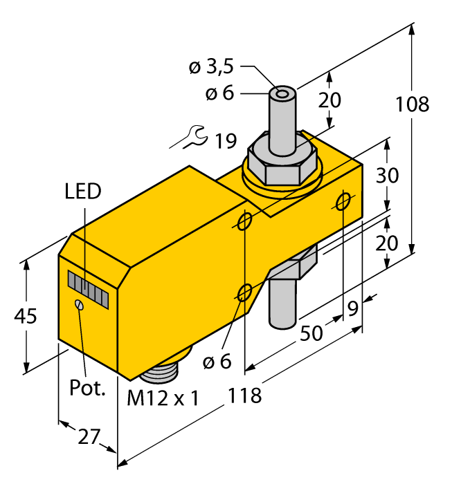 Turck Flow Monitoring - Inline Sensor with Integrated Processor # FCI-TCD04A4P-AP8X-H1141/D084