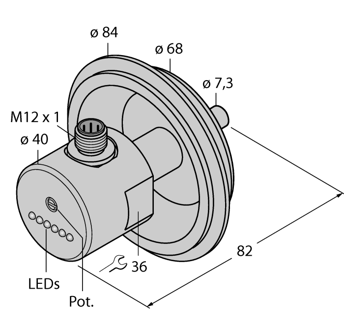 Turck Flow Monitoring - Immersion Sensor with Integrated Processor # FCS-68A4-AP8X-H1141/D003