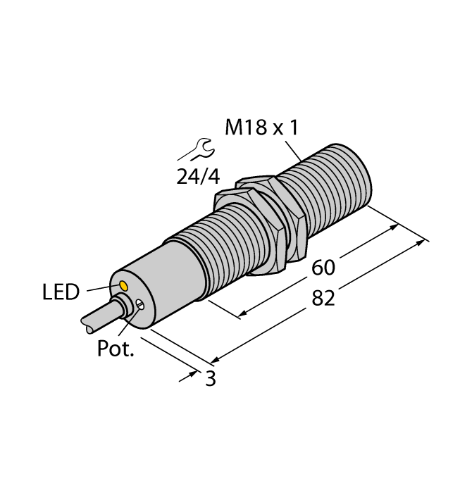 Turck Flow Monitoring - Immersion Sensor with Integrated Processor # FCS-M18-AP8X