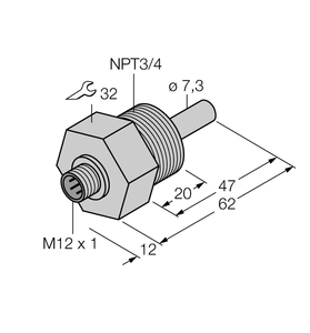 Turck Flow Monitoring - Immersion Sensor without Integrated Processor