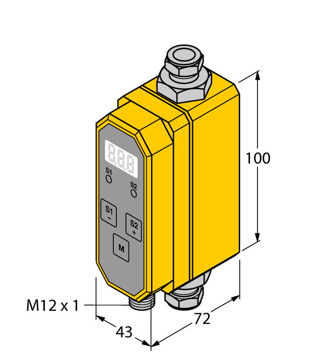 Turck Flow Rate Monitoring - Inline Sensor with Integrated Processor # FTCI-1/2D10A4P-2UP8X-H1141