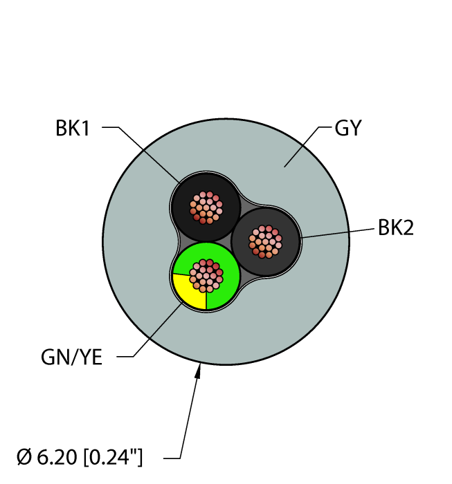 Turck Instrumentation Tray Cable - Reelfast Bulk Cable # GRY,PVC,3X18,ITC,V2