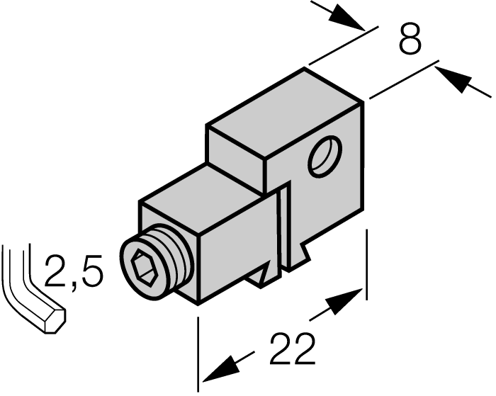 Turck Mounting Accessories for Magnetic Field Sensors - Aluminum Mounting Bracket # KLN3